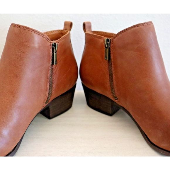 Lucky Brand LK-Basel Women's Sz 9W Toffee Brown Leather Basel Booties $140 - Picture 3 of 9
